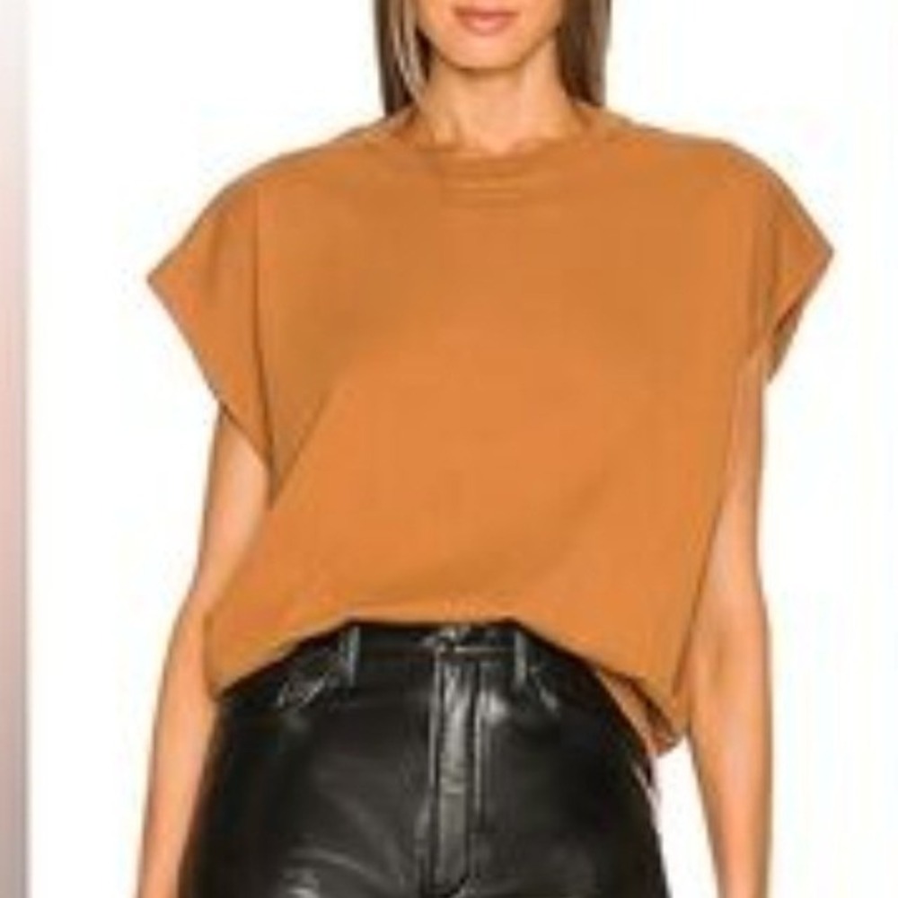 Pistola Trina Muscle Tee Rust Tan Brown Oversized T Shirt‎ Top Size Small